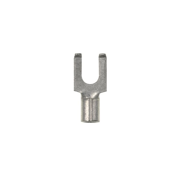 Fork Terminal, #10 Stud Size, 10 AWG, 2,000 V, Bare Insulated, Bare, 500 PK